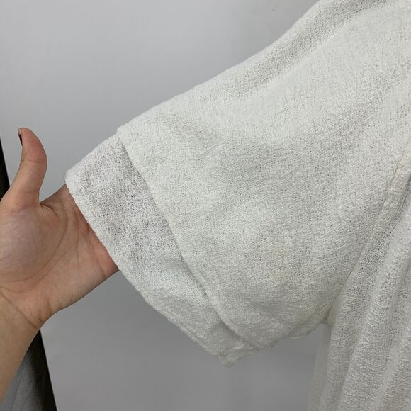 Madewell Textured Thread Top Women M Ivory Tiered Sleeve Keyhole Textured - Picture 4 of 13